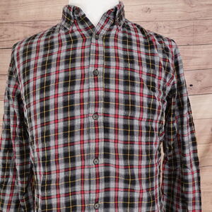 ST JOHN'S BAY LONG SLEEVE LEGACY FLANNEL BUTTON‎ DOWN SHIRT MENS SZ M